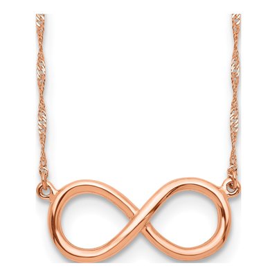 14K Rose Gold Infinity Necklace