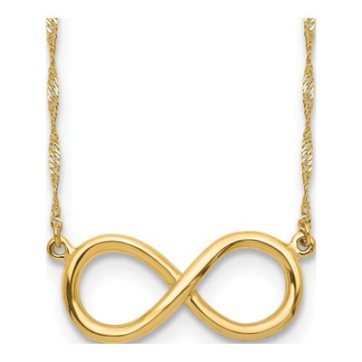 14K Yellow Gold Infinity Necklace