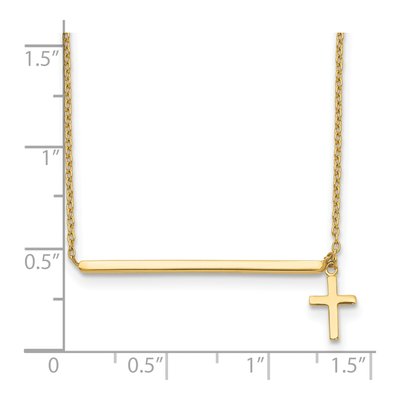 14K Yellow Gold Bar Cross Choker Necklace – view 4