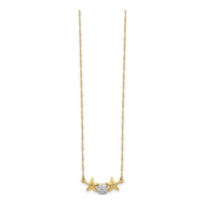 14K Yellow Gold Sand Dollar Starfish Necklace – view 3