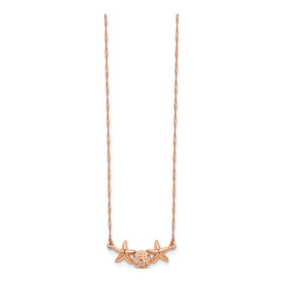 14K Rose Gold Sand Dollar Starfish Necklace – view 3