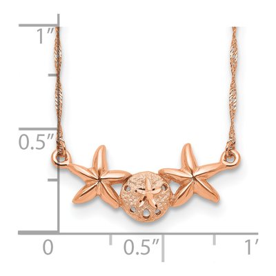 14K Rose Gold Sand Dollar Starfish Necklace – view 4