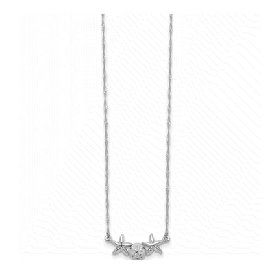 14K White Gold Sand Dollar Starfish Necklace – view 3