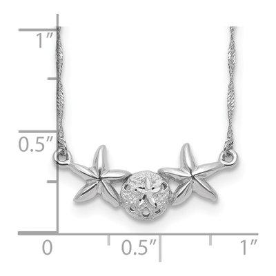 14K White Gold Sand Dollar Starfish Necklace – view 4