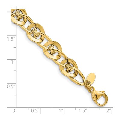 14K Yellow Gold 9.86mm Fancy Link Chain Bracelet – view 4