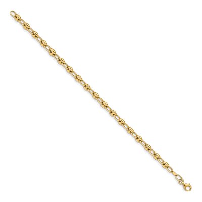 14K Yellow Gold 4.94mm Fancy Link Chain Bracelet – view 3