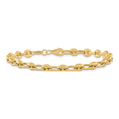 14K Yellow Gold 4.94mm Fancy Link Chain Bracelet – view 4