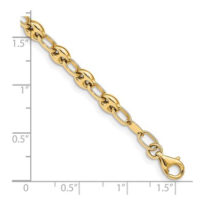 14K Yellow Gold 4.94mm Fancy Link Chain Bracelet – view 5