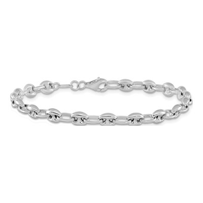 14K White Gold 4.94mm Link Chain Bracelet – view 4