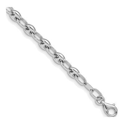 14K White Gold 4.94mm Link Chain Bracelet