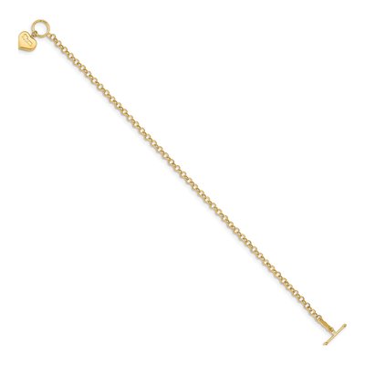 14K Yellow Gold MOM Heart Toggle Bracelet – view 3