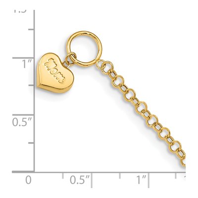 14K Yellow Gold MOM Heart Toggle Bracelet – view 4