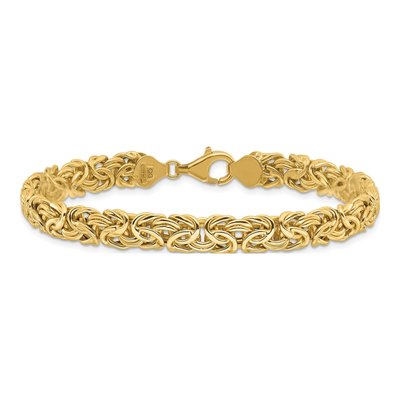 14K Yellow Gold Byzantine Bracelet – view 5