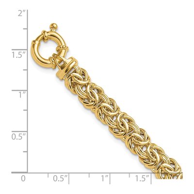 14K Yellow Gold Flat Byzantine Bracelet – view 6