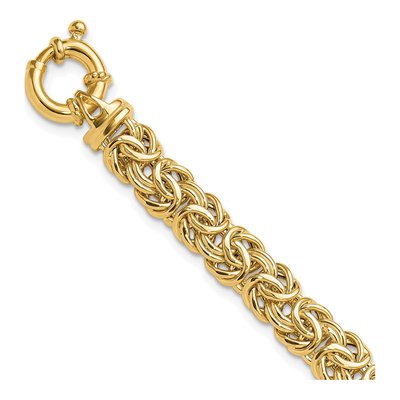 14K Yellow Gold Flat Byzantine Bracelet