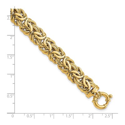 14K Yellow Gold Flat Byzantine Bracelet – view 5