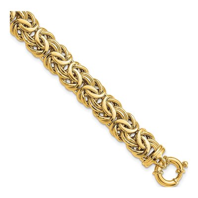 14K Yellow Gold Flat Byzantine Bracelet