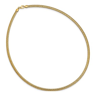 14K Yellow Gold Woven Mesh Necklace – view 3