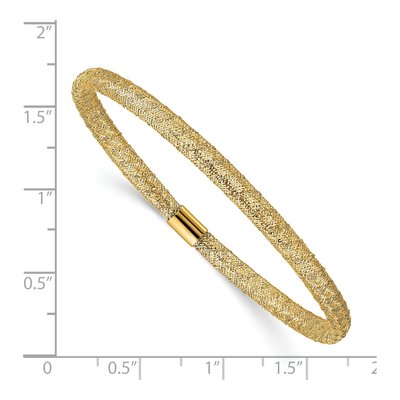 14K Yellow Gold Mesh Stretch Bracelet – view 4