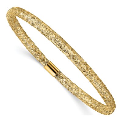 14K Yellow Gold Mesh Stretch Bracelet