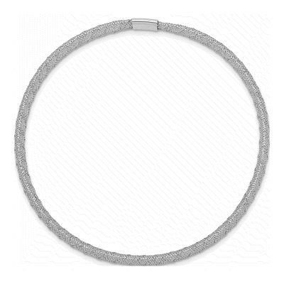 14K White Gold 4mm Woven Stretch Mesh Chain Bracelet – view 3