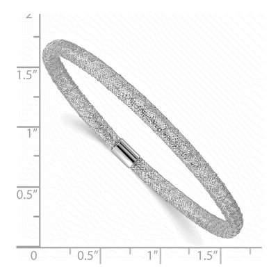 14K White Gold 4mm Woven Stretch Mesh Chain Bracelet – view 4