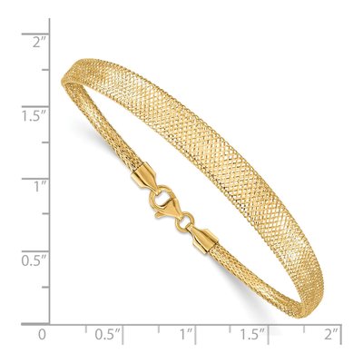14K Yellow Gold Mesh Stretch Bracelet – view 4
