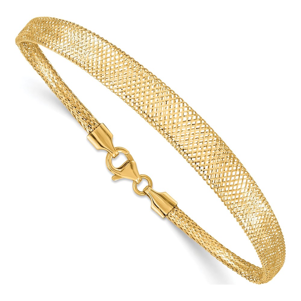 14K Yellow Gold Mesh Stretch Bracelet