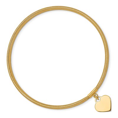 14K Yellow Gold Heart Mesh Stretch Bracelet – view 3