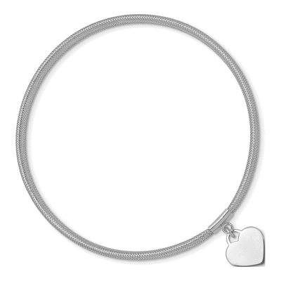 14K Yellow Gold 4mm Heart Stretch Mesh Chain Bracelet – view 3