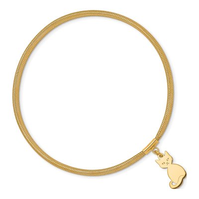 14K Yellow Gold Cat Mesh Stretch Bracelet – view 3