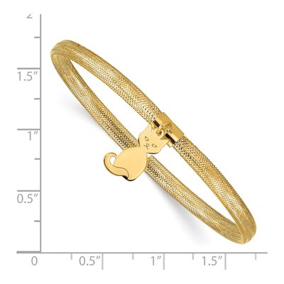 14K Yellow Gold Cat Mesh Stretch Bracelet – view 4