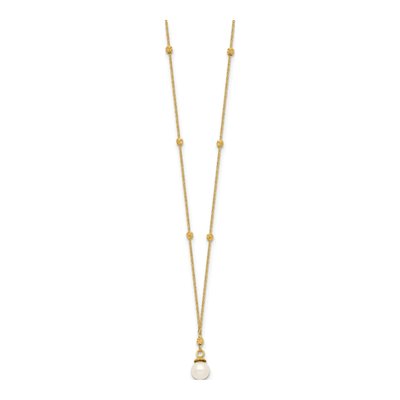 14K Yellow Gold Freshwater Cultured Pearl Pendant Necklace – view 3