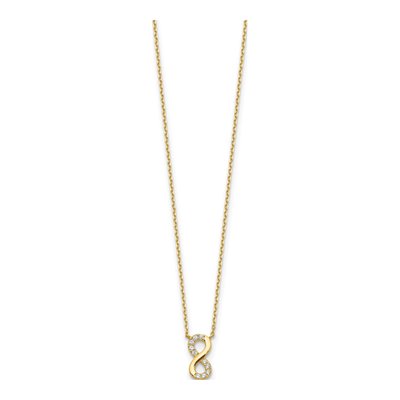 14K Yellow Gold CZ Infinity Necklace – view 3