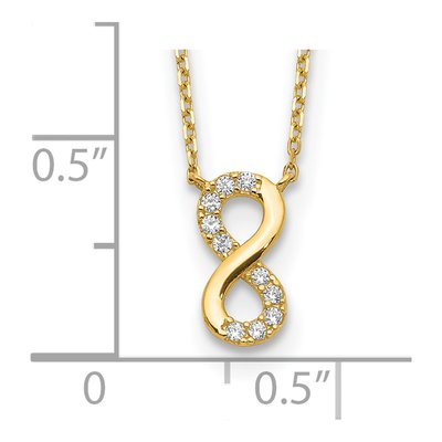 14K Yellow Gold CZ Infinity Necklace – view 4