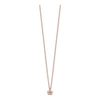 14K Rose Gold CZ Flower Necklace – view 3
