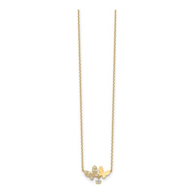 14K Yellow Gold CZ Butterfly Star Necklace – view 3