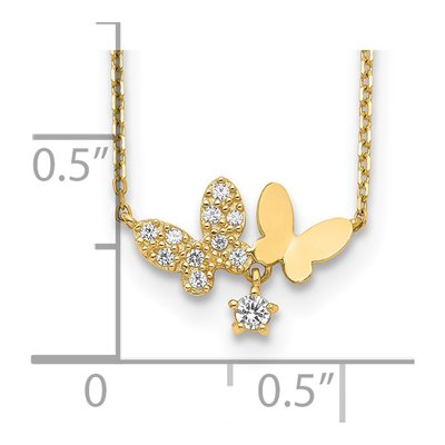 14K Yellow Gold CZ Butterfly Star Necklace – view 4
