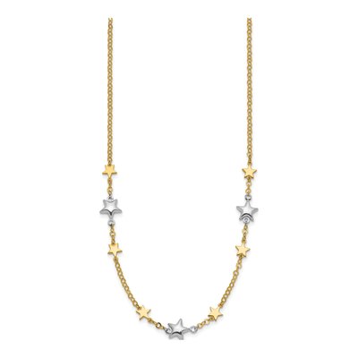 14K Two-Tone Gold Stars Necklace – view 3