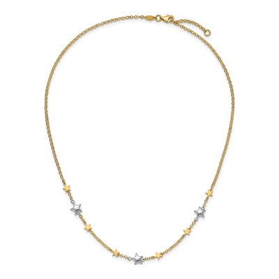 14K Two-Tone Gold Stars Necklace – view 6