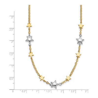 14K Two-Tone Gold Stars Necklace – view 7