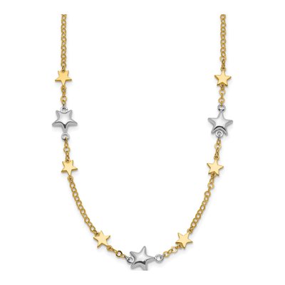 14K Two-Tone Gold Stars Necklace