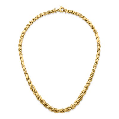 14K Yellow Gold Graduated Fancy Link Necklace – view 6