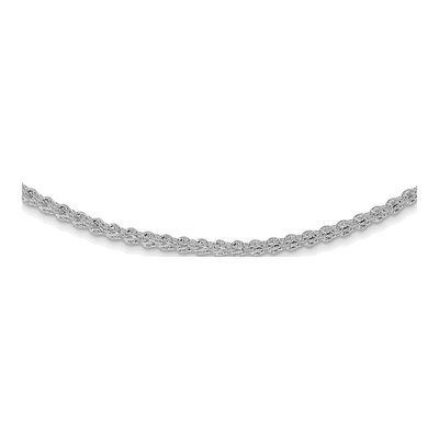 14K White Gold 3.5mm Fancy Link Chain