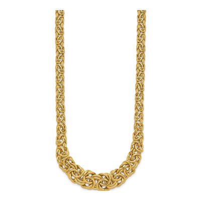 14K Yellow Gold Graduated Byzantine Necklace – view 3