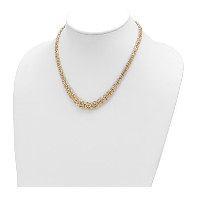 14K Yellow Gold Graduated Byzantine Necklace – view 4