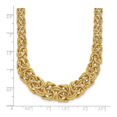 14K Yellow Gold Graduated Byzantine Necklace – view 5