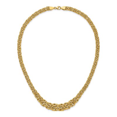 14K Yellow Gold Graduated Byzantine Necklace – view 6