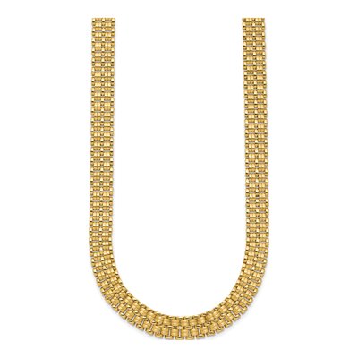 14K Yellow Gold Basket Weave Mesh Necklace – view 3