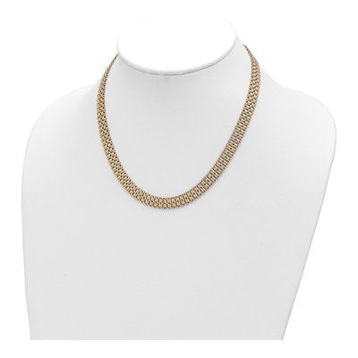 14K Yellow Gold Basket Weave Mesh Necklace – view 4